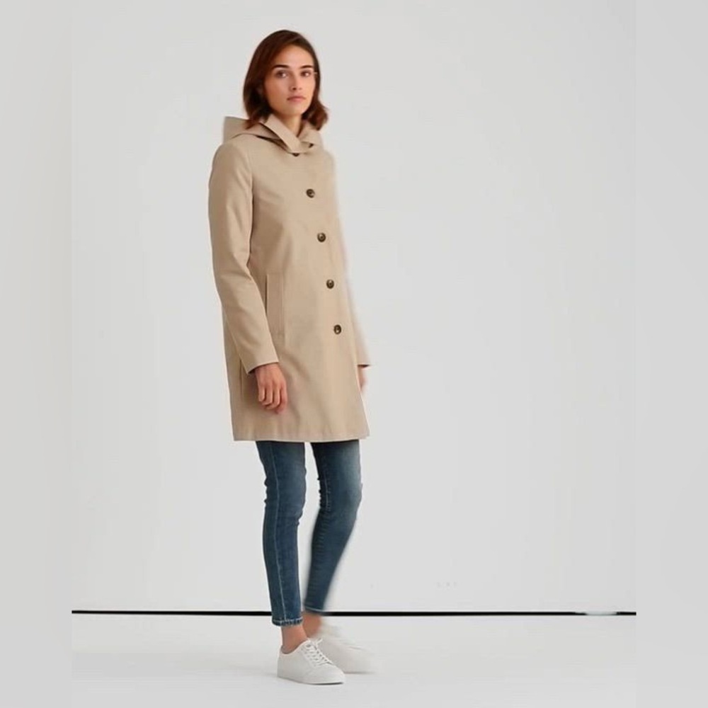 Lauren Ralph Lauren Hooded Cotton-Blend Balmacaan Coat - Light Coats XS
